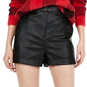 Express extreme high rise faux leather shorts